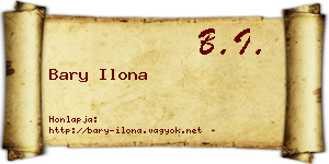 Bary Ilona névjegykártya